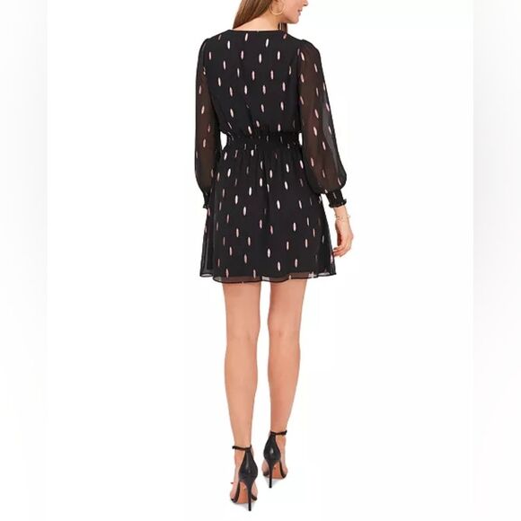 MSK Rich Black Chiffon V-neck Dress. Size PS - Picture 14 of 16